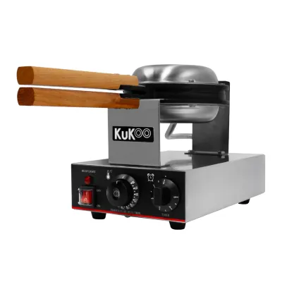 Profi Waffeleisen, drehbar | 50–250°C, 1–5 Min Timer, 1000 W | Edelstahl, Antihaft, inkl. Servierzange