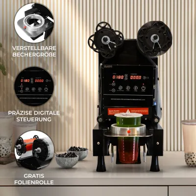 Vollautomatische Bechersiegelmaschine | 500–650 Becher/Std, 90/95 mm, Sensorsteuerung, 500 W