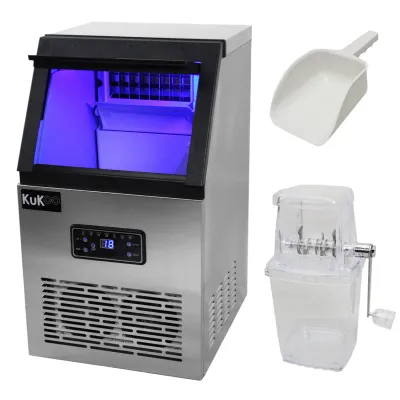 Eiswürfelmaschine 40 kg/24 h | 24 Würfel/Zyklus, 5–15 Min, 300 W, Edelstahl, Selbstreinigung