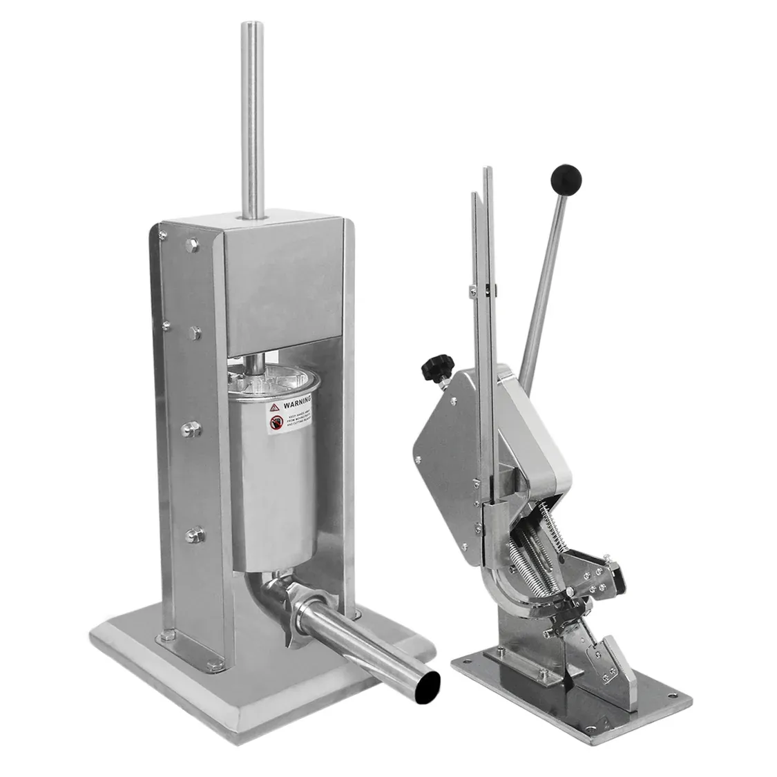 7 l Wurstfüller + Wurstclipper Set | Edelstahl #304, manuell, inkl. 5 Trichter &amp; 2000 Aluminiumclips