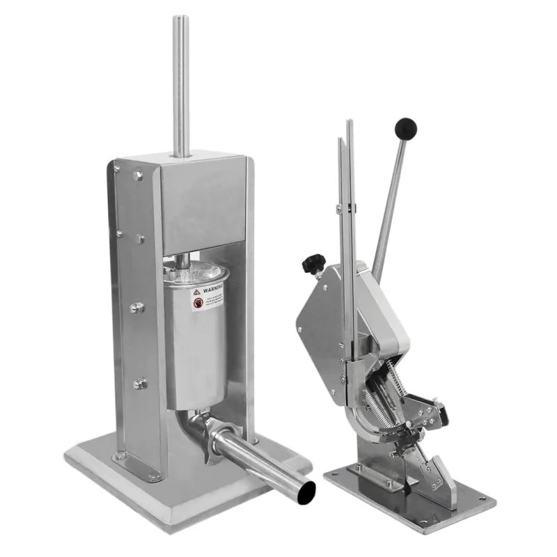 7 l Wurstfüller + Wurstclipper Set | Edelstahl #304, manuell, inkl. 5 Trichter &amp; 2000 Aluminiumclips