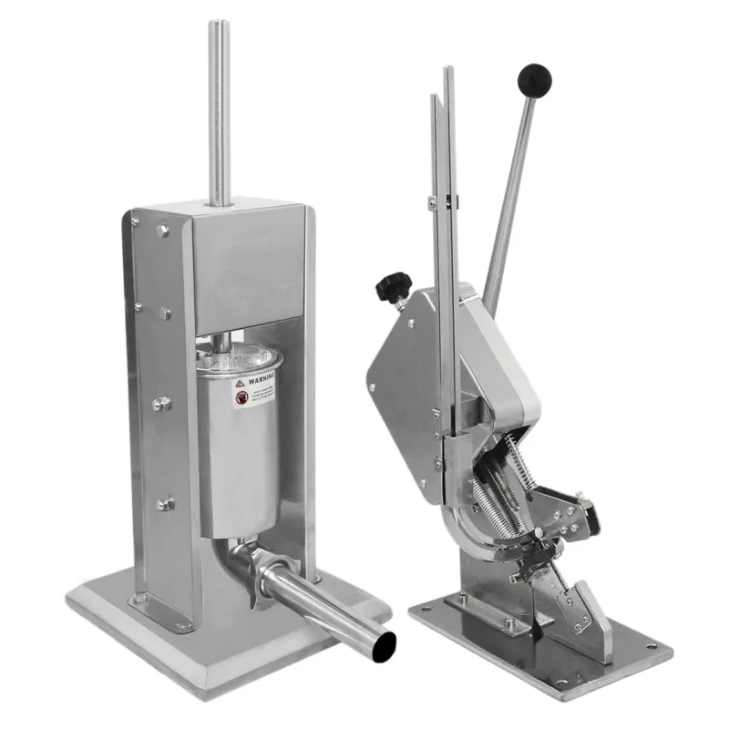 5 l Wurstfüller + Wurstclipper Set | Edelstahl, manuell, inkl. 5 Trichter &amp; 2000 Aluminiumclips