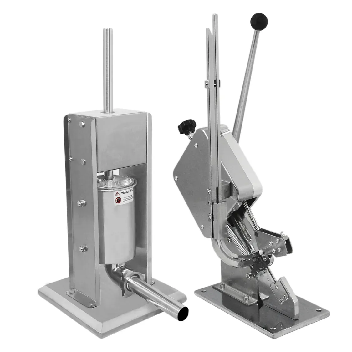 3 l Wurstfüller + Wurstclipper Set | Edelstahl #304, manuell, inkl. 5 Trichter &amp; 2000 Aluminiumclips