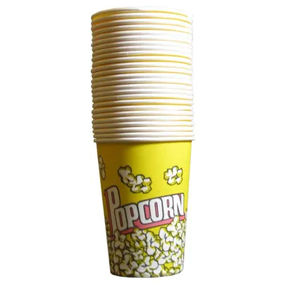 25 x Popcorn Kartons | Bunte Popcorneimer aus Pappe, stabil, 14 x 11 cm