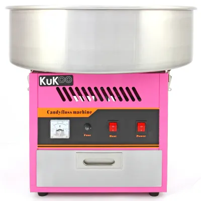 Zuckerwattemaschine mit Schutzabdeckung | 50 cm Edelstahlschüssel, Retro-Design, leicht zu reinigen