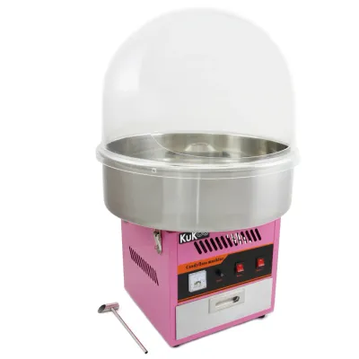 Zuckerwattemaschine mit Schutzabdeckung | 50 cm Edelstahlschüssel, Retro-Design, leicht zu reinigen