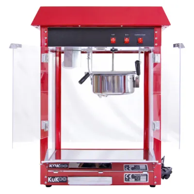 Retro Popcornmaschine 225 g | Edelstahlkessel, Wärmelampe, Schublade, 1,37 kW