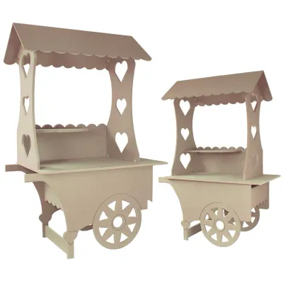2 x Candy Bar Süssigkeitenstände Marktstand Set – Hochzeit &amp; Events, MDF, innen