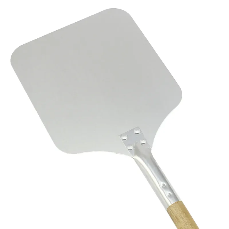 Aluminium Pizzaschaufel/Pizzaschieber mit Holzgriff – 22cm B x 83cm L