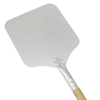 Aluminium Pizzaschaufel/Pizzaschieber mit Holzgriff – 22cm B x 83cm L