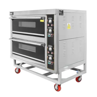 Gastro Elektro Pizzaofen – Doppelkammer, bis 400°C, 12 Pizzen, Edelstahl