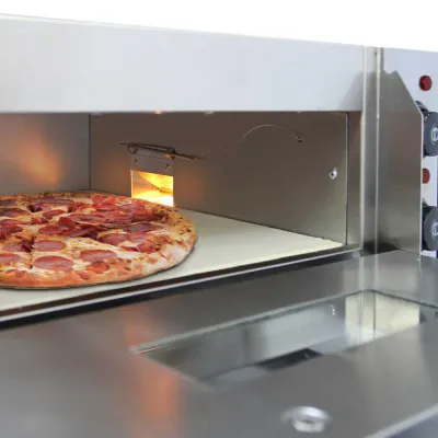 Doppelkammer Pizzaofen – Elektro, bis 350ºC, Gastronomie, Rot, 3kw