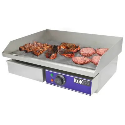 Gastro Griddle‑Platte Grill – 50cm, Gusseisen, Edelstahl, 4.2 kW, 300 C°