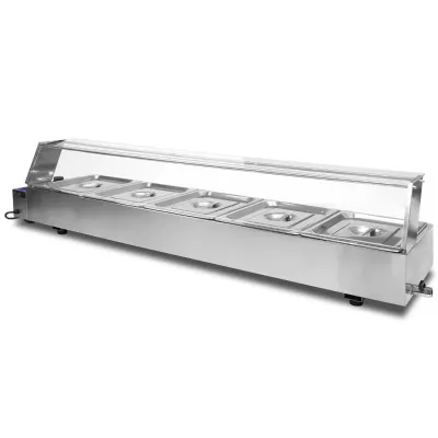 Bain‑Marie Speisenwärmer Wasserbad – 5x GN, 5,5 L, 1.5kW, 30–85 °C, Edelstahl