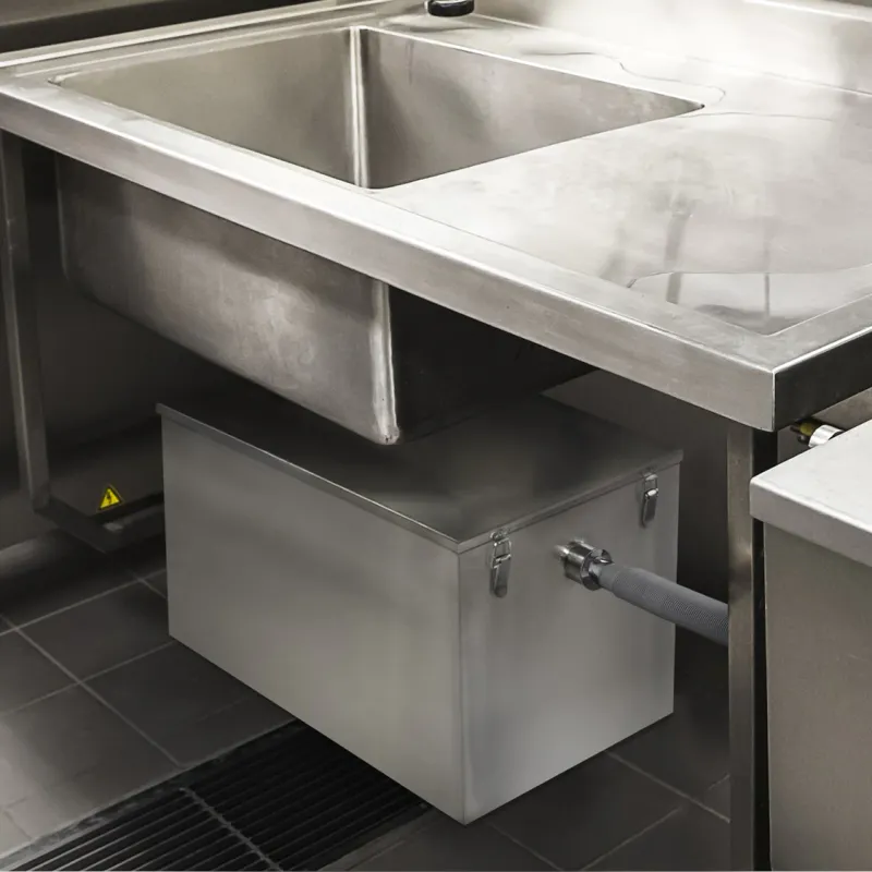 Gastro Fettabscheider Ölabscheider 120L Edelstahl – Unter Spülbecken, 50mm Ein-/Auslass