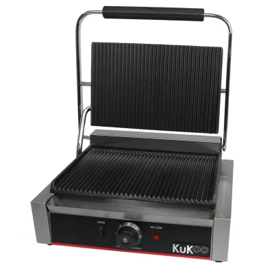 Paninigrill Elektrogrill – gerillt, 2200W, 50–300 °C, Gusseisen, 43x31x21,5 cm