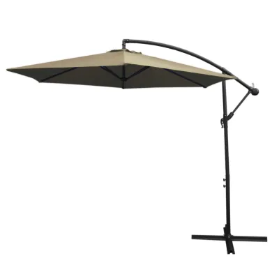3m freitragender Sonnenschirm Beige – Freischwinger, Kippfunktion, Kurbel, Hülle