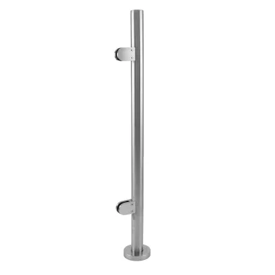 Geländerpfosten Balustrade Endpfosten – Edelstahl 304, 110cm, mit Glasklemmen