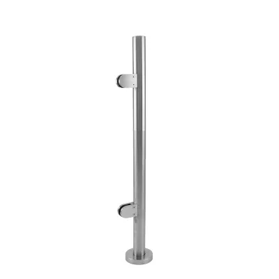 Geländerpfosten Balustrade Endpfosten 90cm – Edelstahl 304, vorgebohrt, mit Glasklemmenmmen
