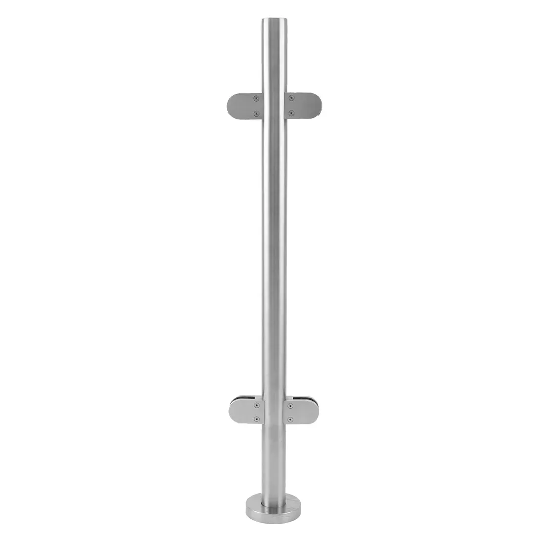 Geländerpfosten Balustrade Mittelpfosten 110cm – Edelstahl 304, vorgebohrt, mit Glasklemmen
