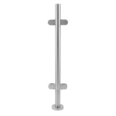 Geländerpfosten Balustrade Mittelpfosten 110cm – Edelstahl 304, vorgebohrt, mit Glasklemmen