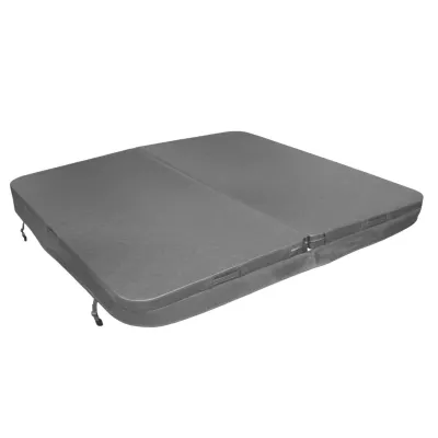 Whirlpool Abdeckung 220x220cm grau – Hardtop, isoliert, PVC‑Leder, UV‑ &amp; schimmelresistent