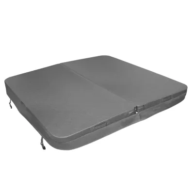 Whirlpool Abdeckung 210x210cm grau – Hardtop, isoliert, PVC‑Leder, UV‑ &amp; schimmelresistent