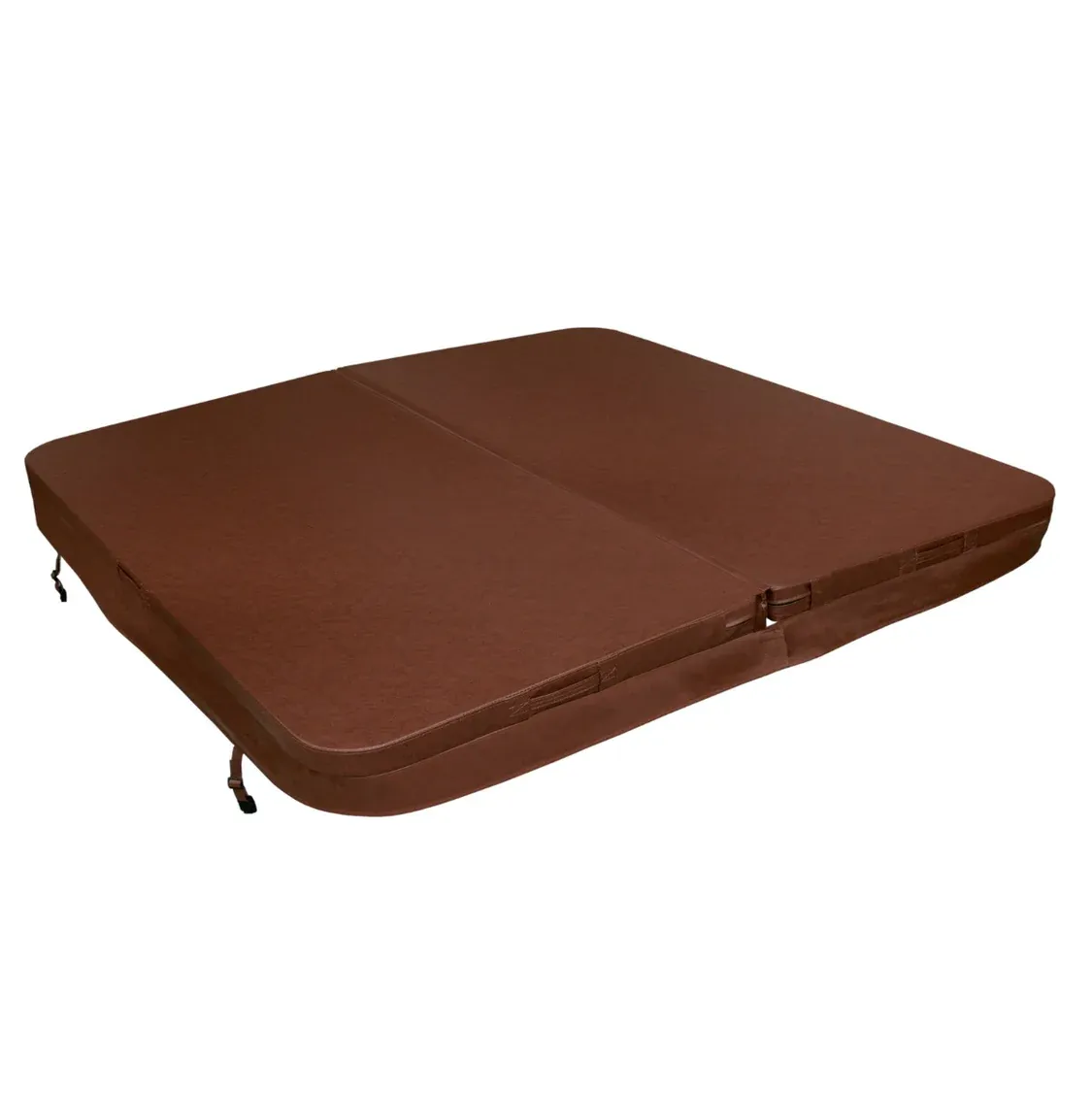 Whirlpool Abdeckung 220x220cm braun – Hardtop, isoliert, PVC‑Leder, UV‑ &amp; schimmelresistent