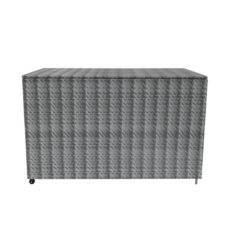 Rattan Kissenbox 996L – grau | Polyrattan, wasserdicht, UV‑beständig
