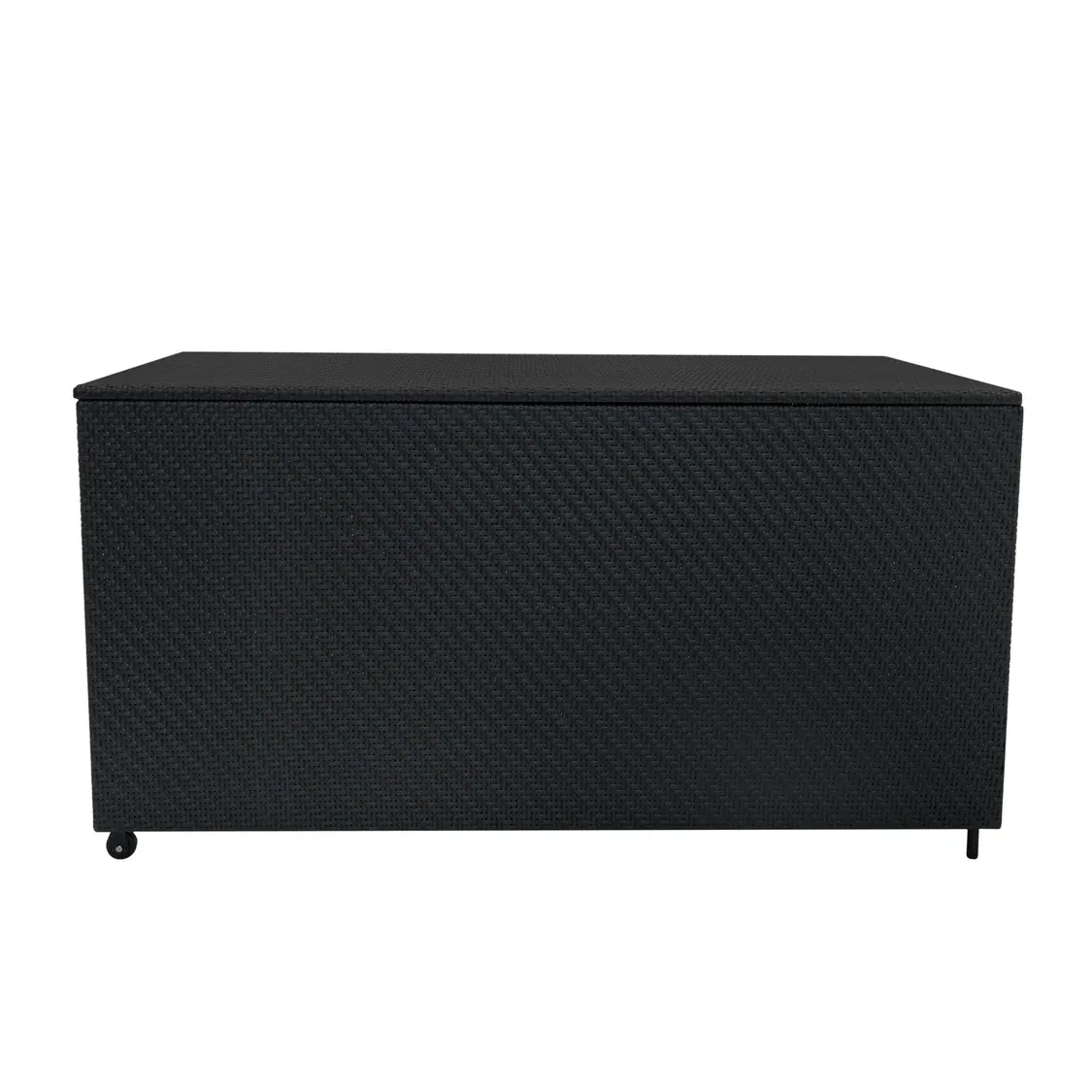 Rattan Kissenbox 700L – schwarz | Polyrattan, wasserdicht, UV‑beständig