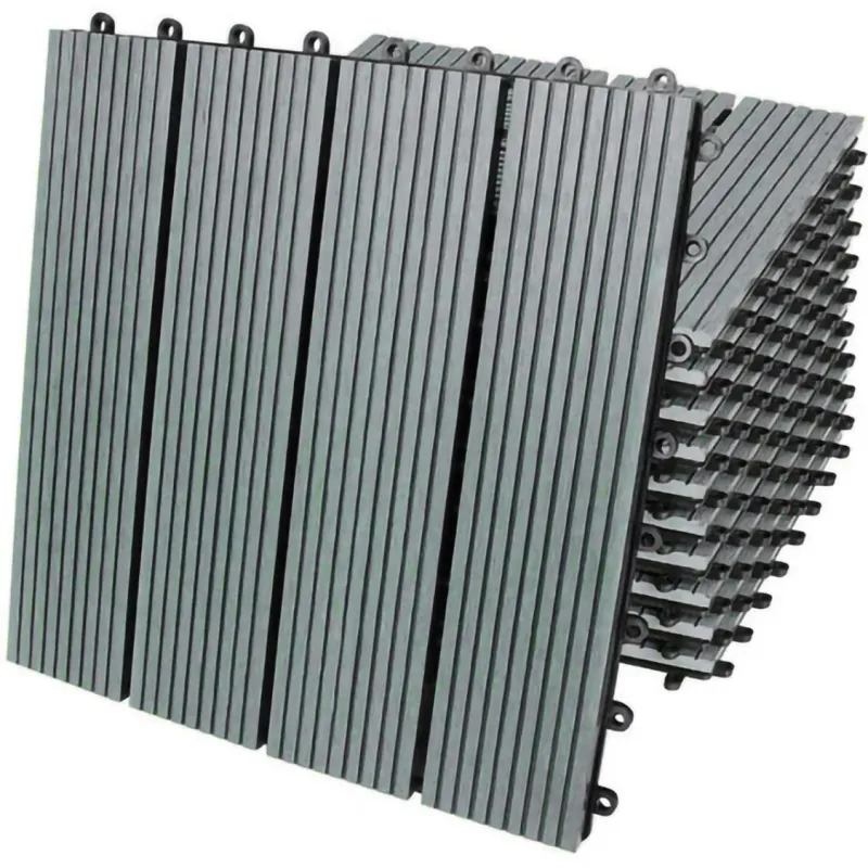 33 x WPC‑Terrassenfliesen 30x30 – Grau | 3m² Klickfliesen, werkzeuglos