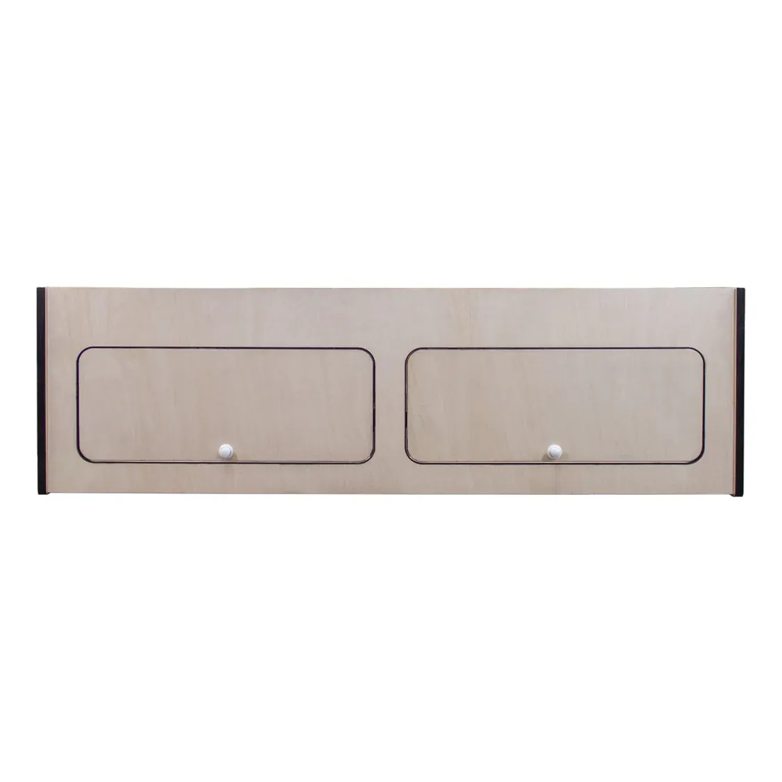 Wohnwagen, Caravan Hängeschrank 120 x 35 x 35 cm – Birkensperrholz, schwarzer Rand, Soft‑Close