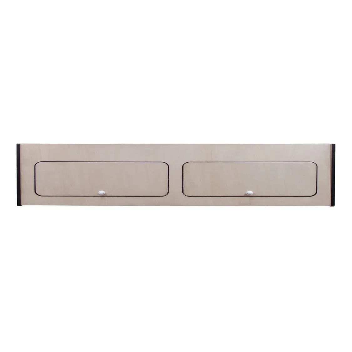 Wohnwagen, Caravan Hängeschrank 120 x 25 x 25 cm – Birkensperrholz, schwarzer Rand, Soft‑Close