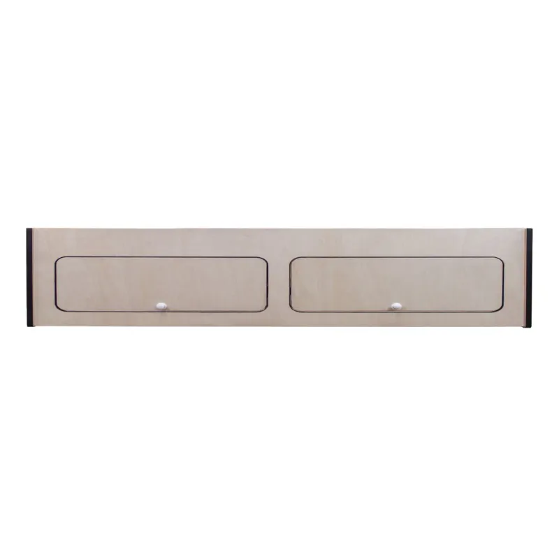 Wohnwagen, Caravan Hängeschrank 120 x 25 x 25 cm – Birkensperrholz, schwarzer Rand, Soft‑Close