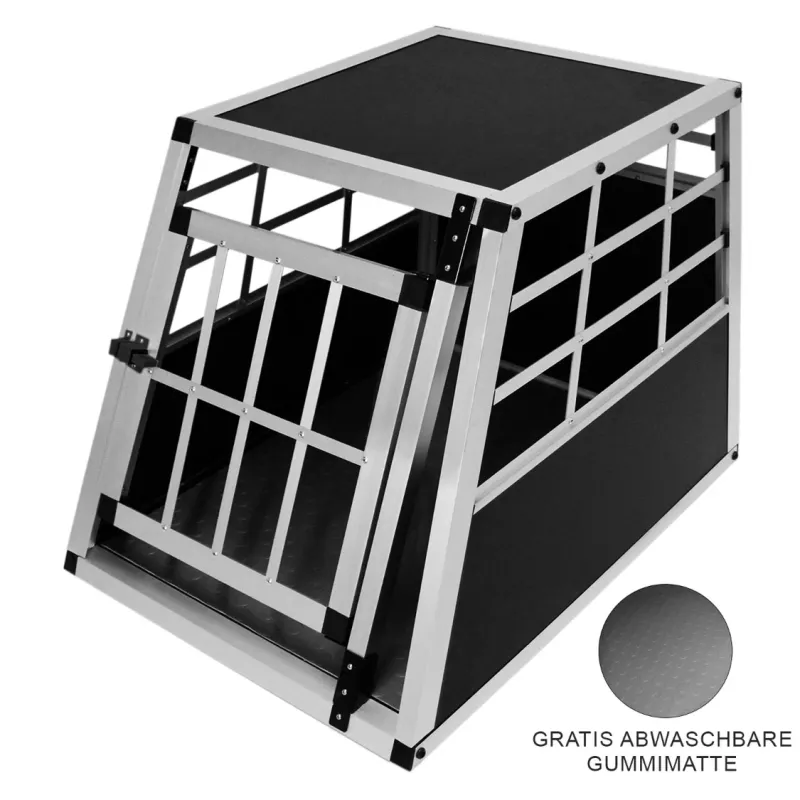 Auto Hundetransportbox – Kleine Einzelbox, Aluminium, 50 x 54 x 69 cm