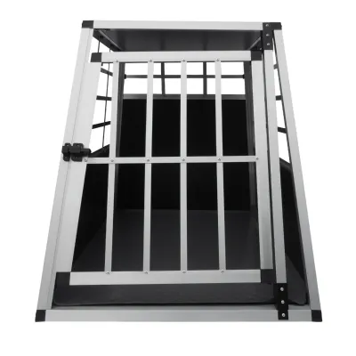 Auto Hundetransportbox – Grosse Einzelbox, Aluminium, 69 x 65 x 90 cm
