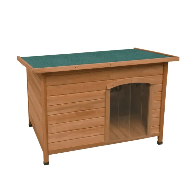 Hundehütte mittel aus Holz – Tannenholz, klappbares Dach, erhöht | 70 x 103 x 66 cm