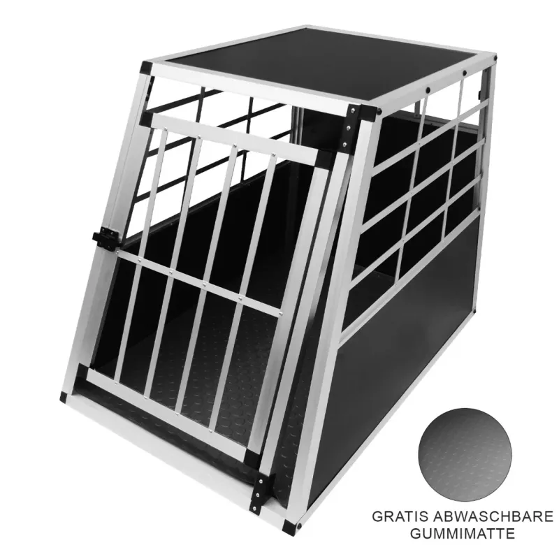 Auto Hundetransportbox – Grosse Einzelbox, Aluminium, 69 x 65 x 90 cm