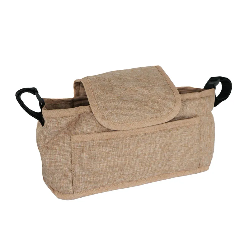 Fronttasche für Pet Stroller, Hundebuggy, Haustierwagen – Gewebtes Beige | Oxford, 2 kg, Klettbefestigung