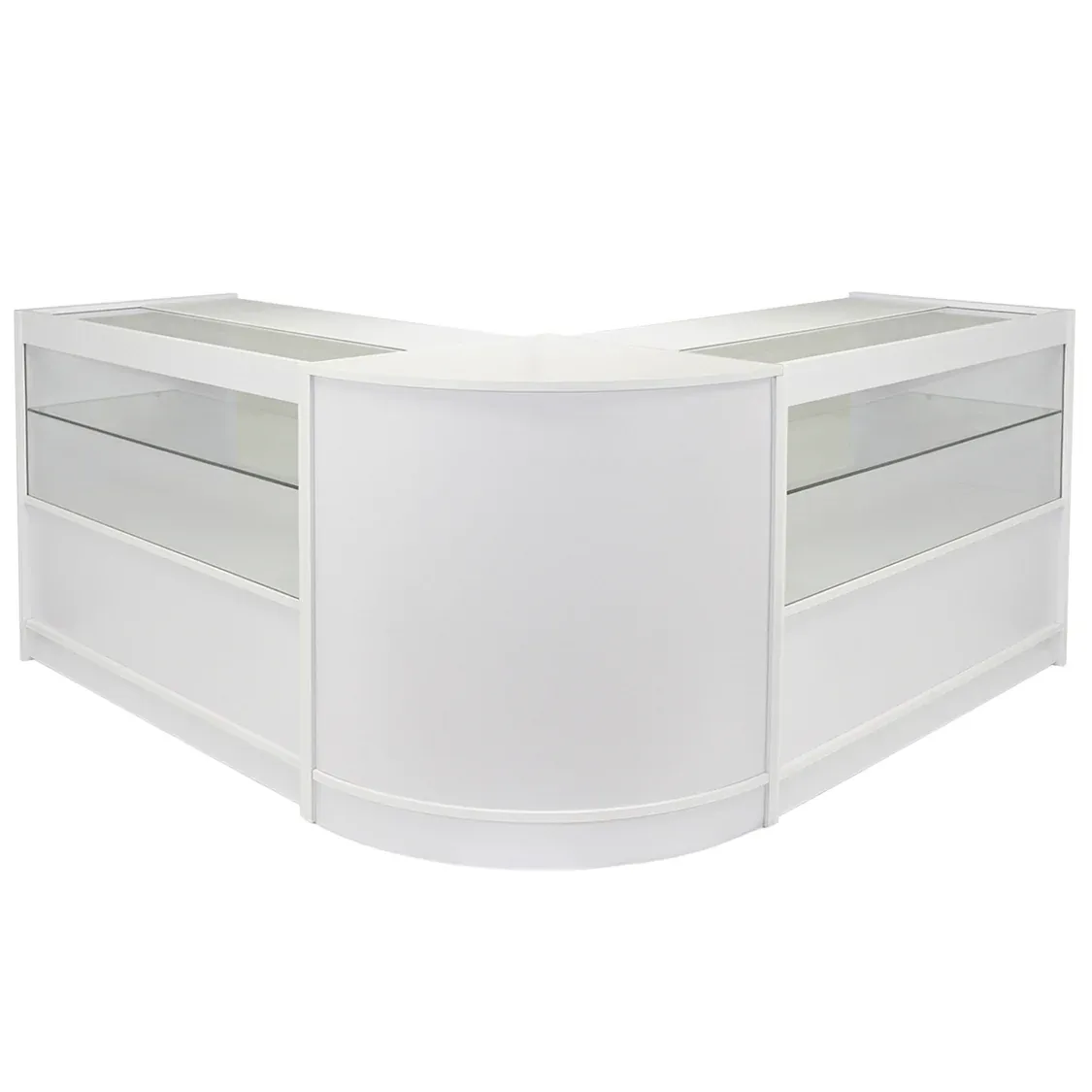Gemini C1200 + CM60 Ladentheke – Brilliant‑Weiss | 2x C1200 Vitrine + CM60 Ecktheke