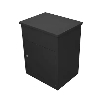 Paketbriefkasten mit Paketfach – Schwarz | 32 × 20,5 × 12 cm, abschliessbar, 5 Schlüssel