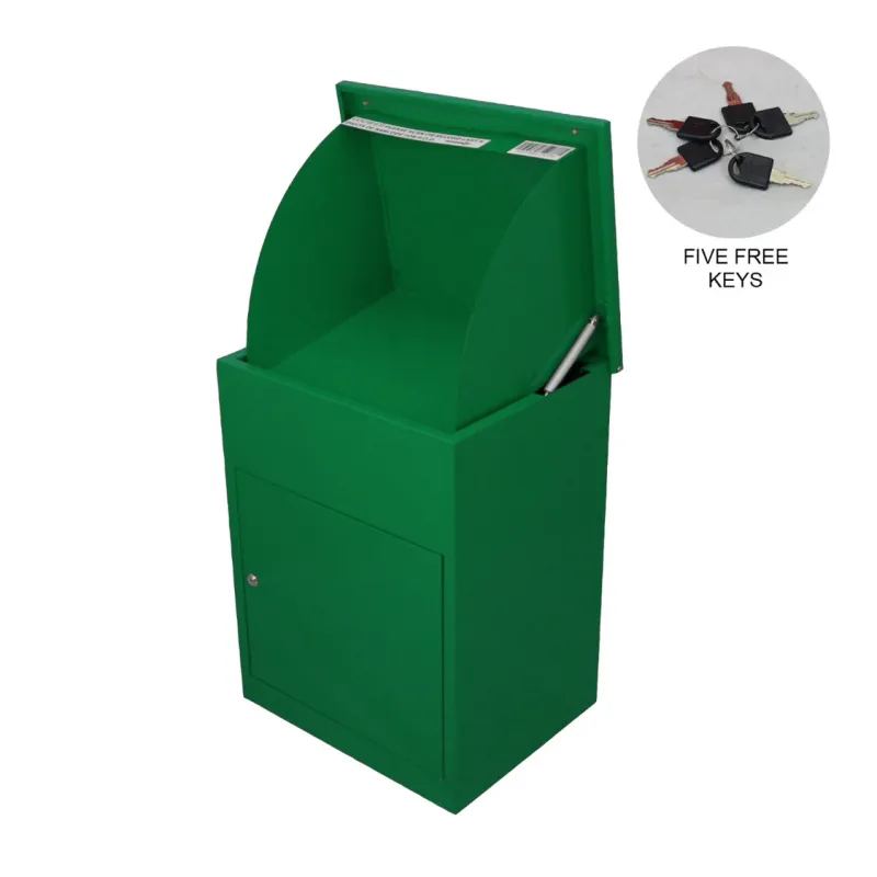 Paketbriefkasten mit Paketfach – Grün | 32 × 20,5 × 12 cm, abschliessbar, 5 Schlüssel