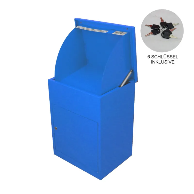 Paketbriefkasten mit Paketfach – Blau | 32 × 20,5 × 12 cm, abschliessbar, 5 Schlüssel