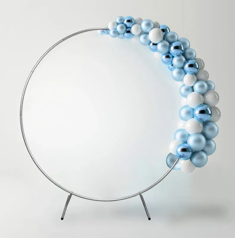 Hochzeitsbogen Silber + LED‑Bäumchen 180 cm – Warmweiss, 400 LEDs, IP44