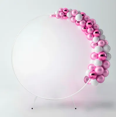 Runder Hochzeitsbogen 2 m – weiss | Blumen‑ &amp; Ballonbogen, zerlegbar, Tasche