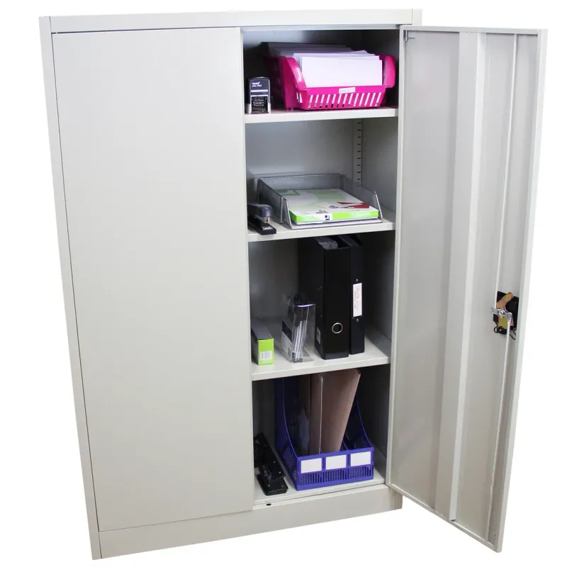 Aktenschrank Metall – Hellgrau | 140 x 90 x 40 cm, abschliessbar, 3 Regale
