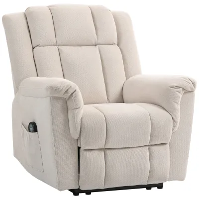 Massagesessel elektrisch &amp; beheizbar – Beige | 8 Punkte, 9 Modi, 135° Liege, Chenille