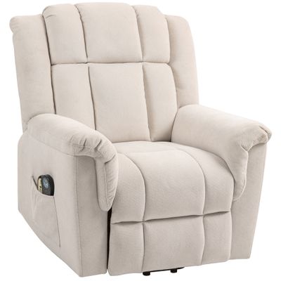 Powerlift Aufstehsessel Massagesessel mit Wärme – Beige Chenille