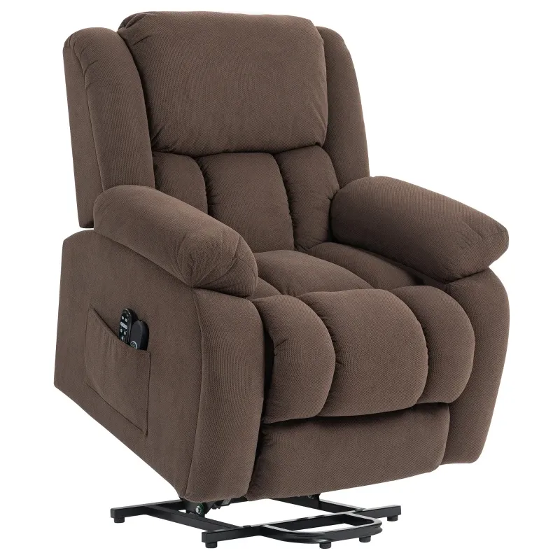 Aufstehsessel elektrisch Braun – Massage, Wärme, USB, 150°, 93x104x100 cm