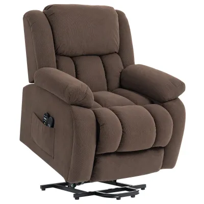 Aufstehsessel elektrisch Braun – Massage, Wärme, USB, 150°, 93x104x100 cm